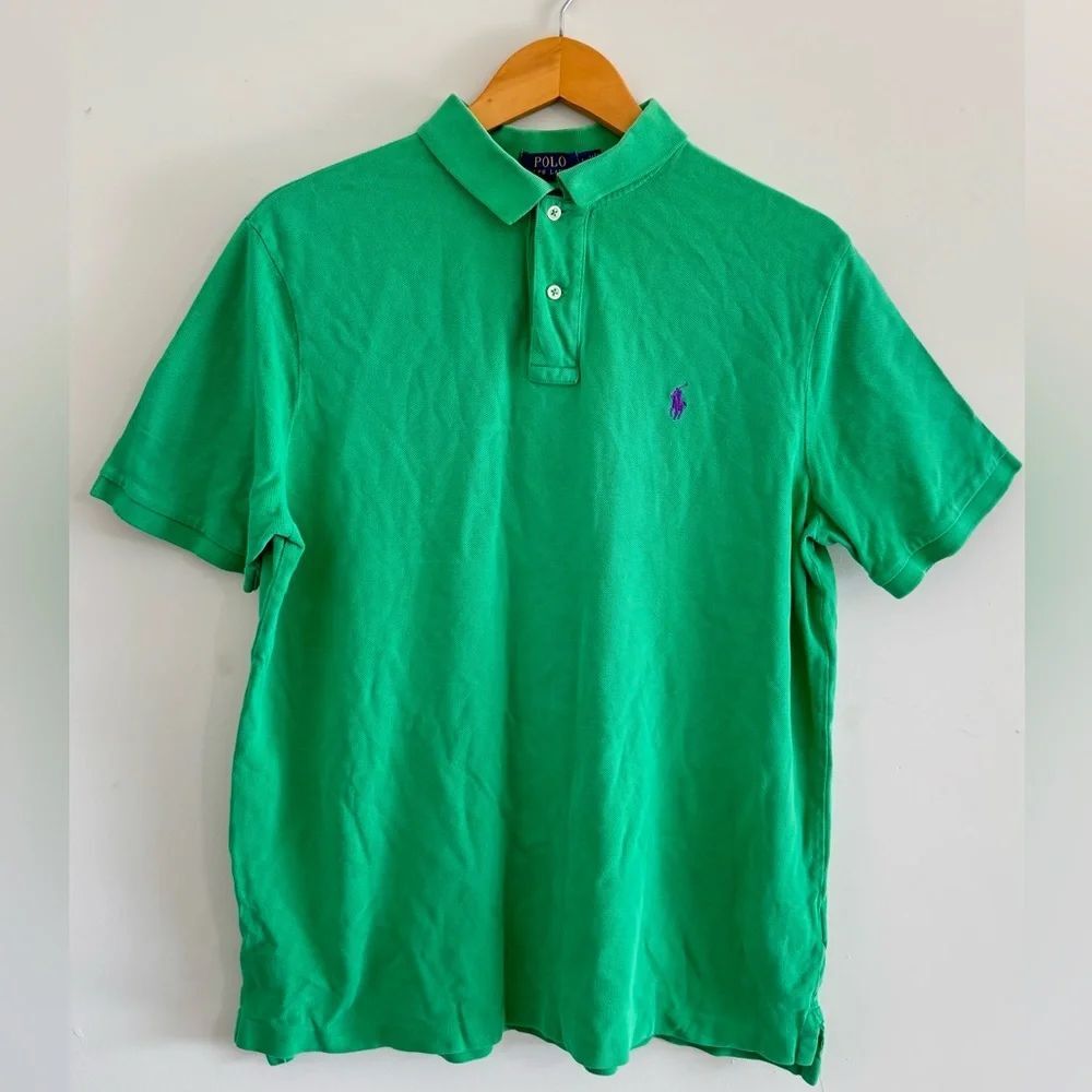 Polo Ralph Lauren Mens Pima Soft Touch Polo Size L Green Golf Preppy Academia